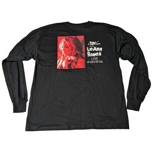 LEANNE RIMES LIVE 2008 BAYER EXPERIENCE Men XL Black Long Sleeve T-Shirt EUC